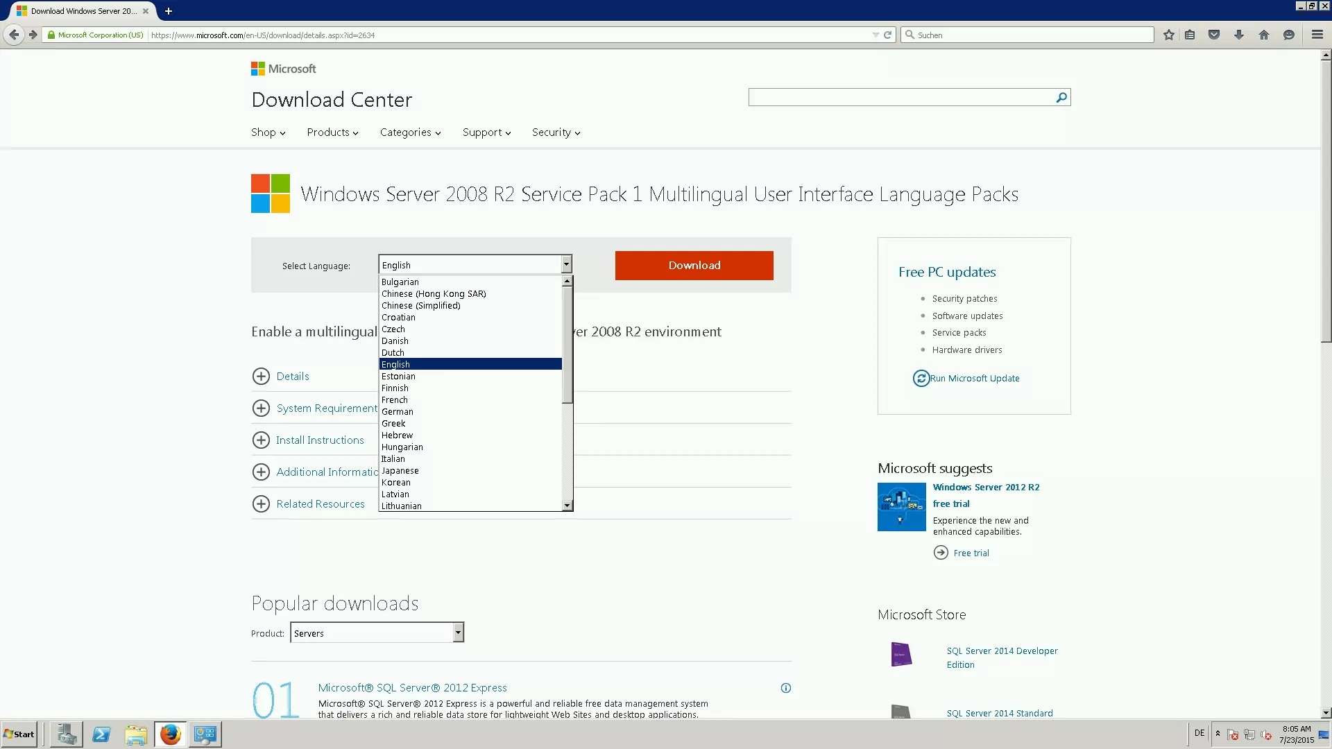 How To Change The Display Language On Windows Server 2008 R2