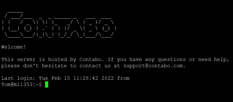 Command line Contabo server