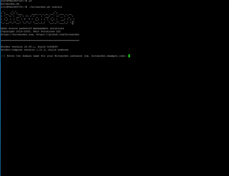 Bitwarden Installationsscript