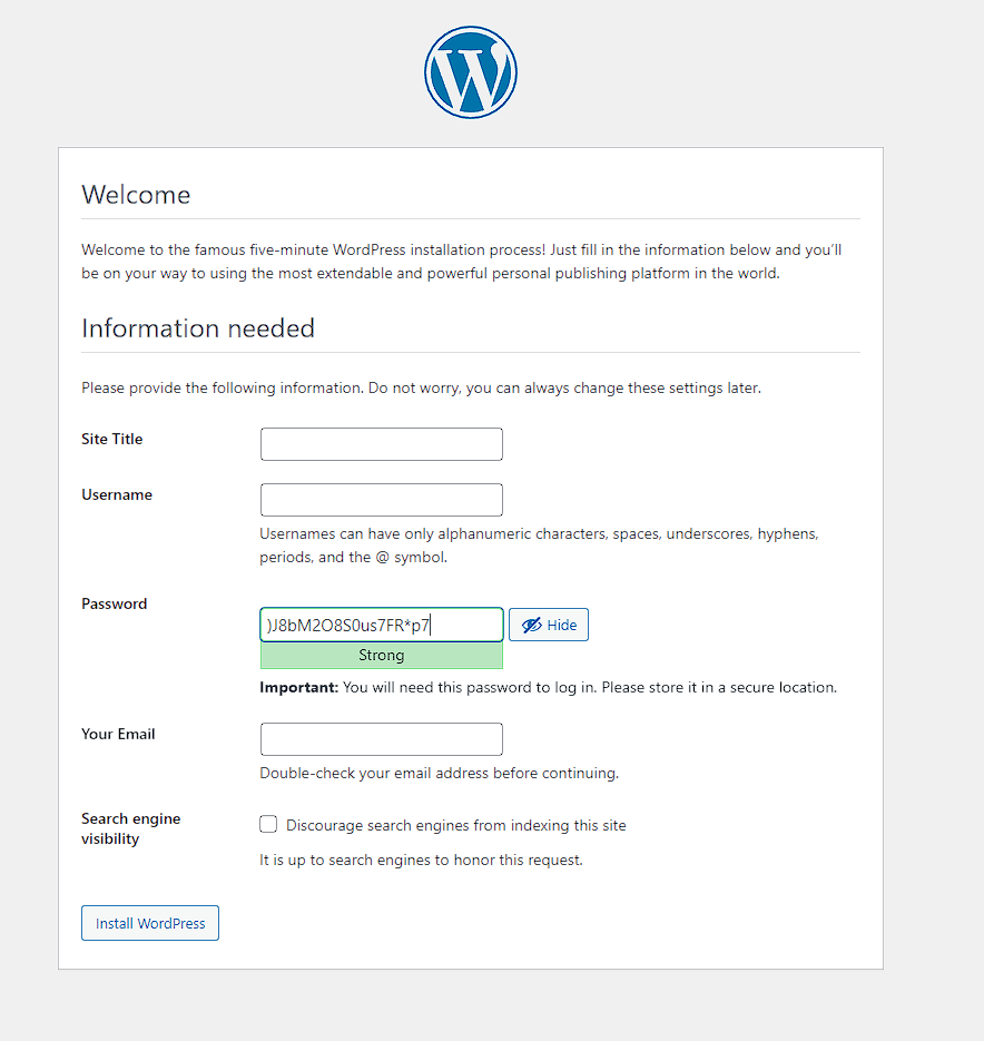 WP Create Website and Admin Account
