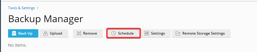 Backup Manager Schedule Backups