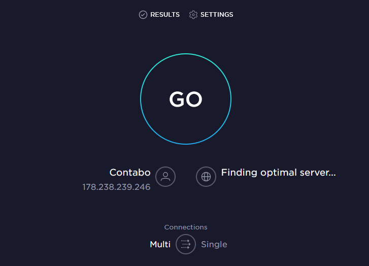 speedtest stating page