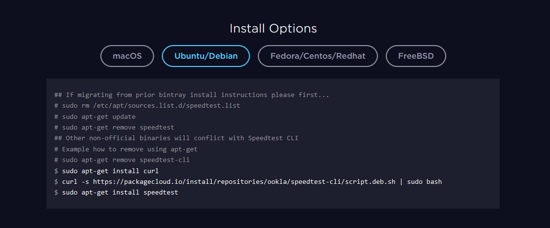 speedtest installer linux