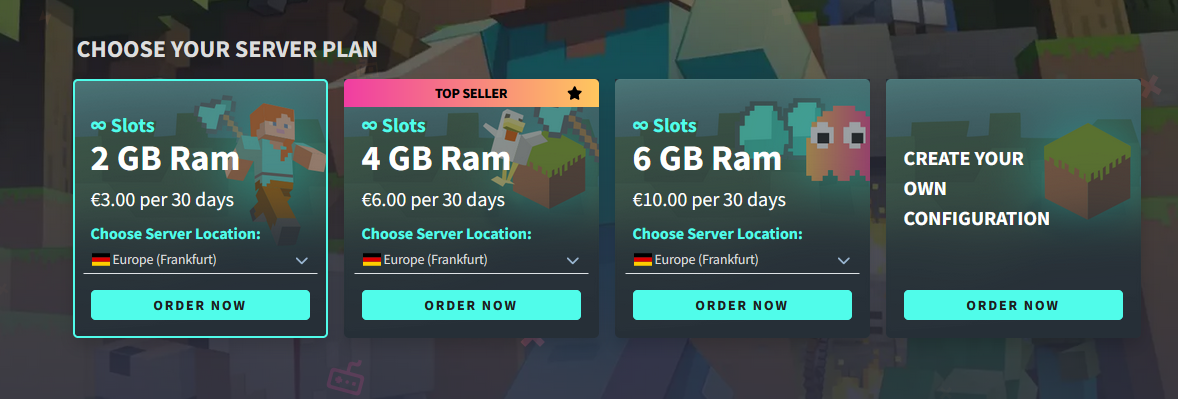 Eigenen Minecraft Server hosten - Ultimativer Guide server plan auswählen