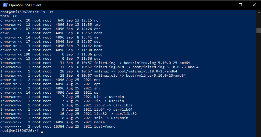 Linux Navigation and File Management  (ls -lt)