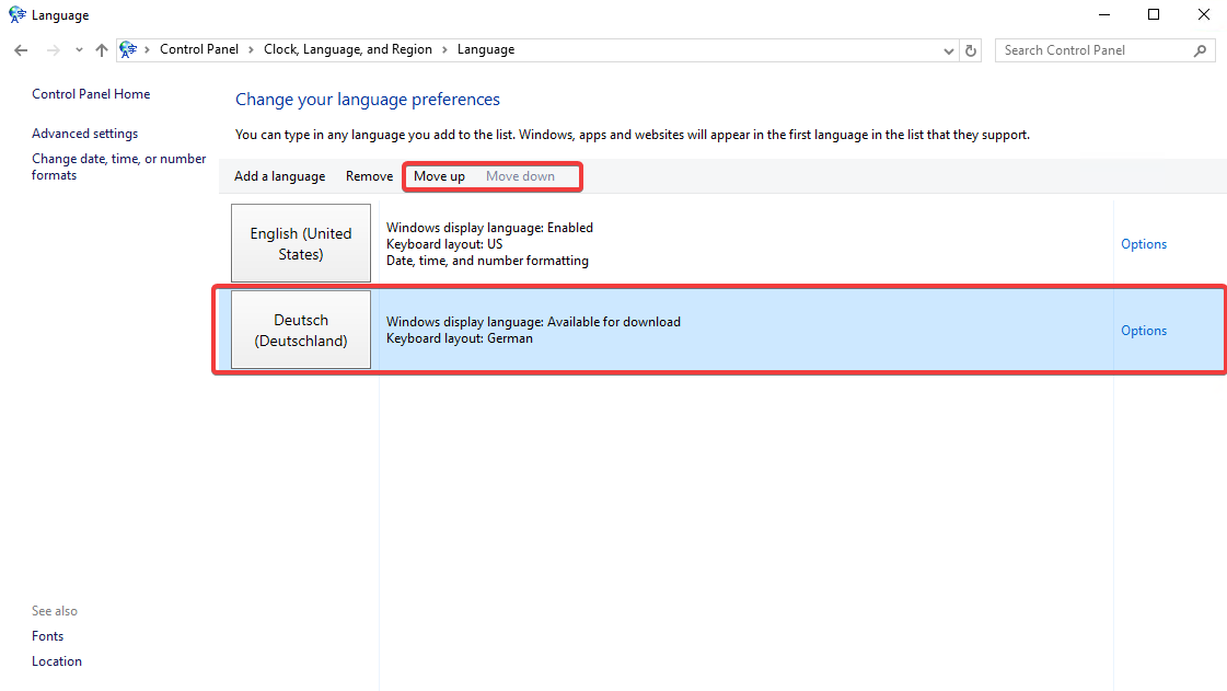 How to Change the Display Language on Windows Server (select primary language)