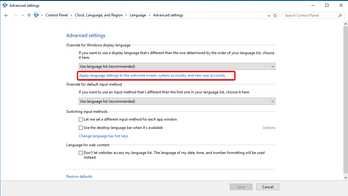 How to Change the Display Language on Windows Server (apply to all users)