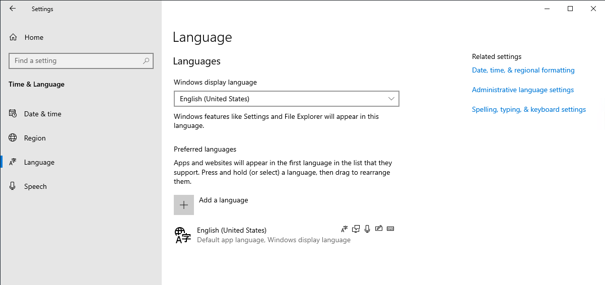 How to Change the Display Language on Windows Server (installed languages)