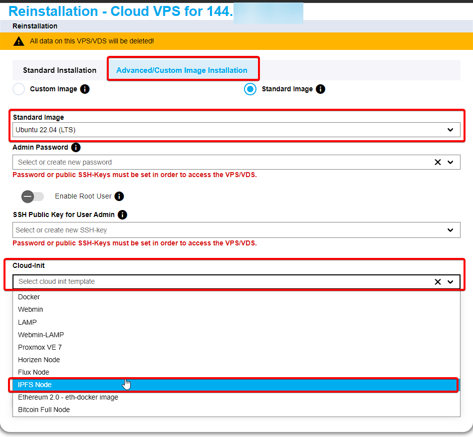 How to Setup an IPFS Node on a VPS - Advanced/Custom Image Installation