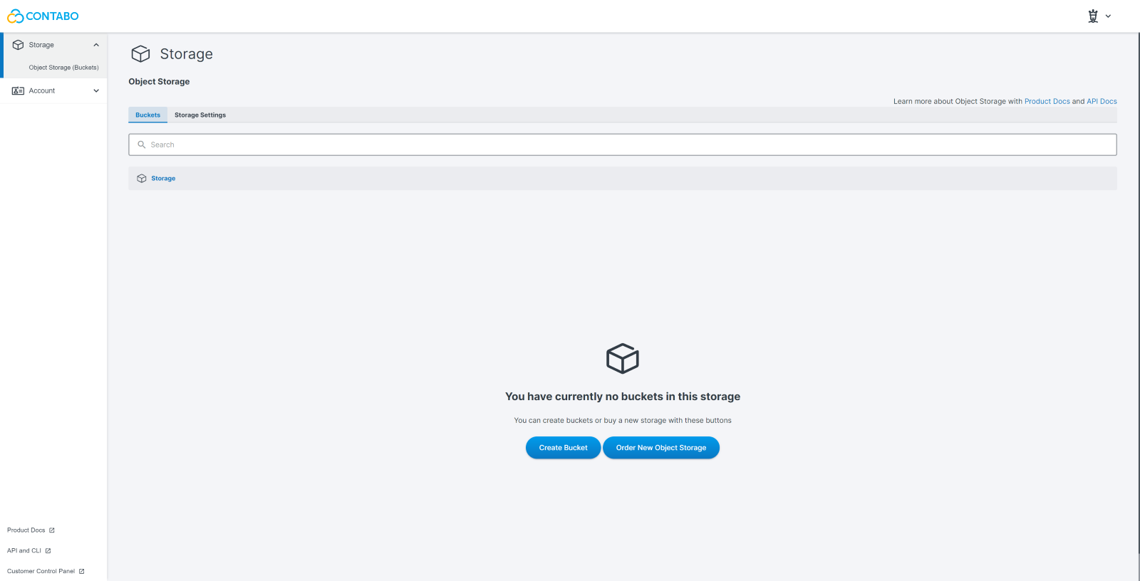 Contabo Object Storage Dashboard