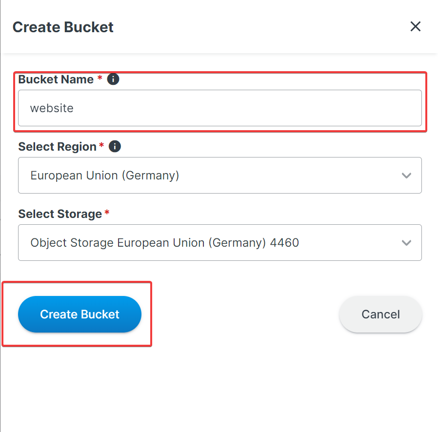 Object Storage - New Bucket Configuration