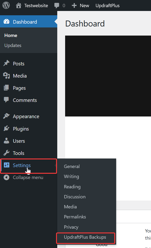How to Back Up WordPress using UpdraftPlus - UpdraftPlus Settings