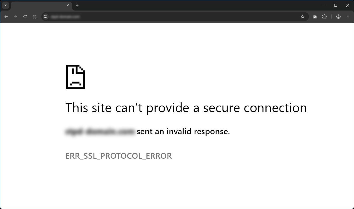 Reasons behind ERR_SSL_PROTOCOL_ERROR